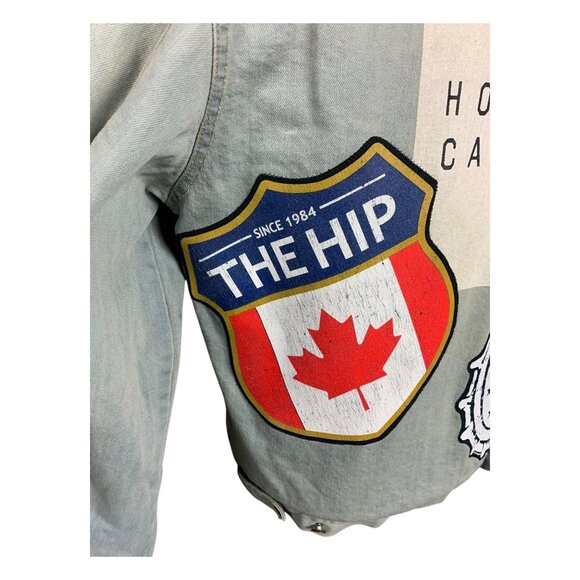 the Tragically Hip Denim Jean Jacket, Reworked, Upcycled, Canadian Rock Size Med - Picture 3 of 4